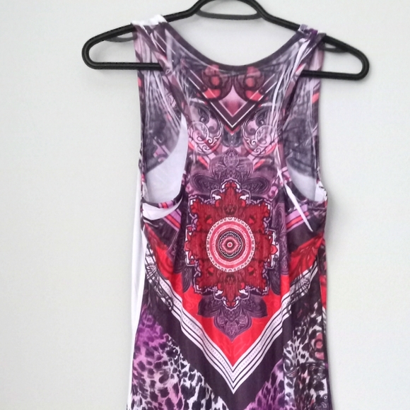 Chelsea Black/Red/Purple Long Summer Dress - Picture 2 of 2
